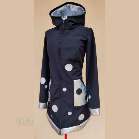 Softshell plašček - ČRN S SREBRNIMI PIKAMI 1560