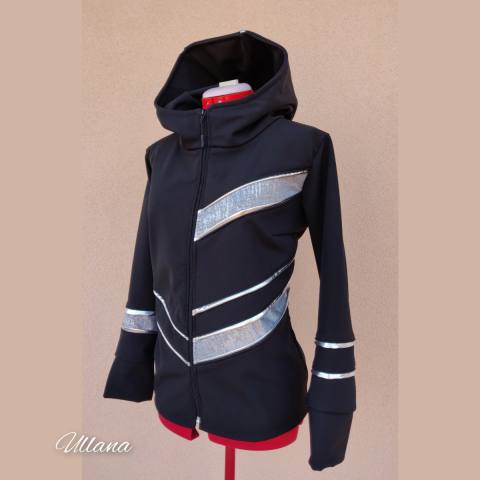 Softshell jaknica - ČRNA s srebrno 1158