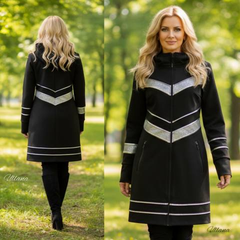 Softshell plašč - Črn s srebrno 2333