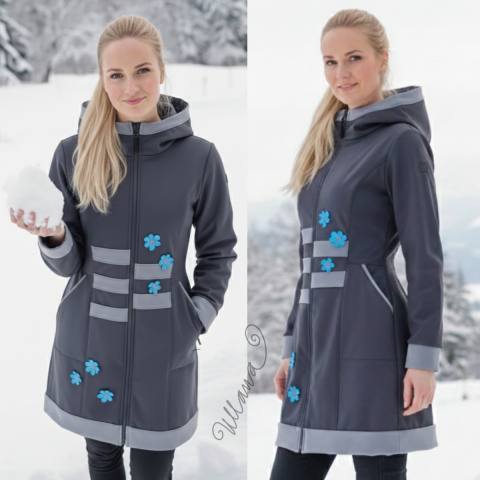 Softshell plašček V SIVI Z ROŽICAMI 2387