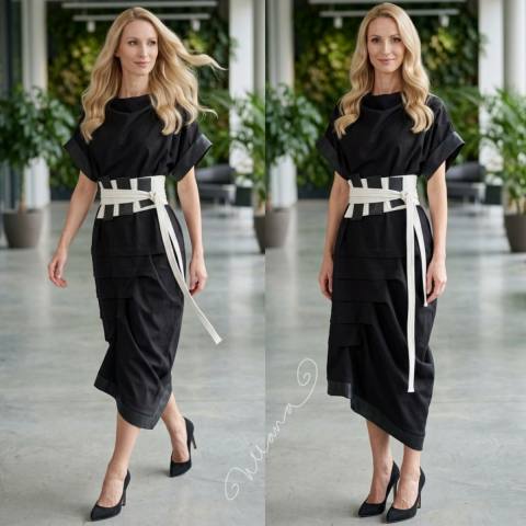 Asimetrična  ČRNA OBLEKA DOROTHY 2462